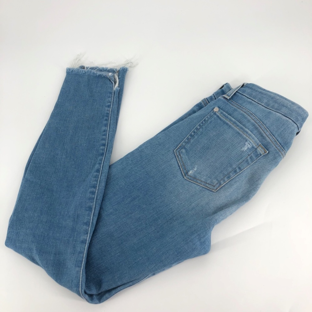 7 For All Mankind Womens The Ankle Skinny Size 25 Destroyed‎ Light Wash Cropped